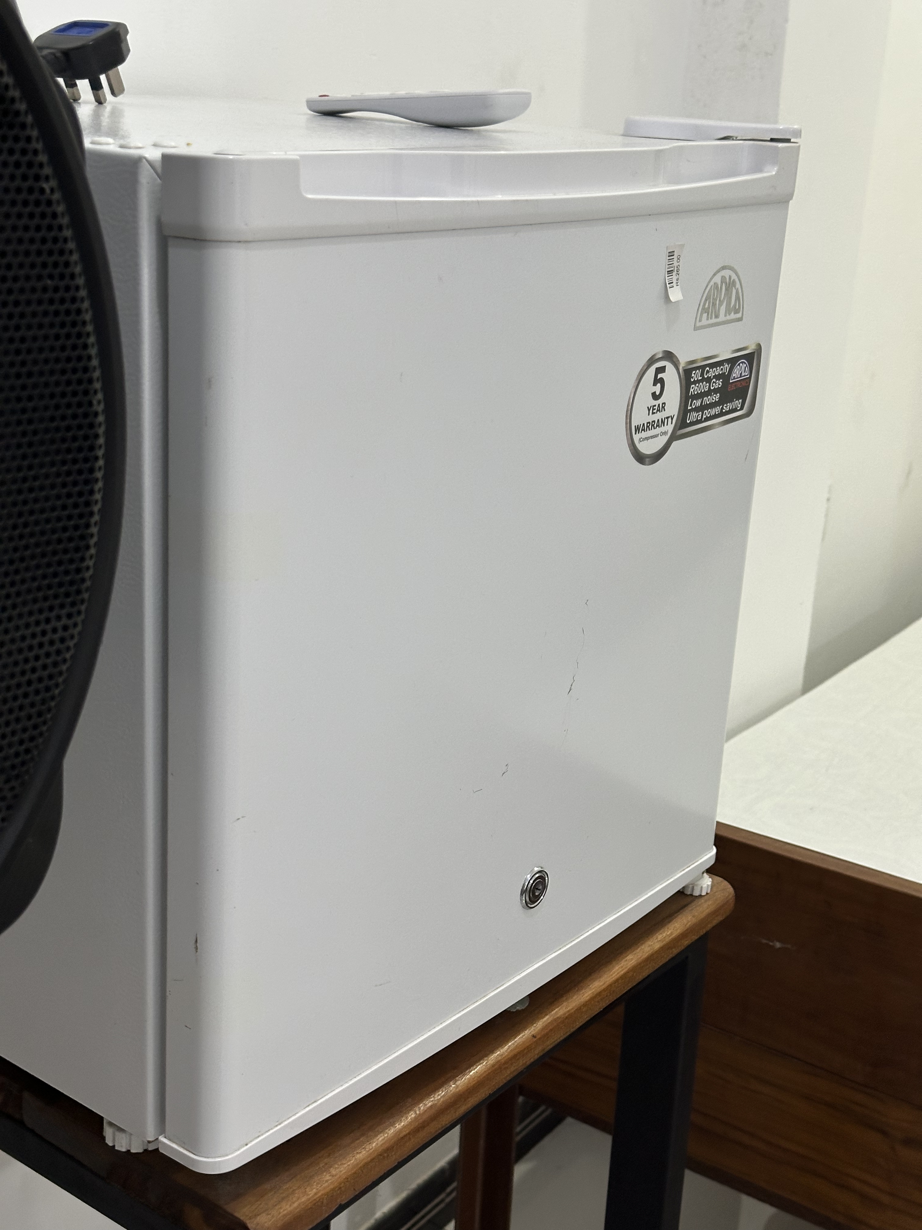 In-room mini refrigerator provided in the Two Double Rooms